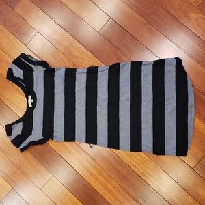 Banana Republic Black and Heathered Gray Stripe Dress. Size XS